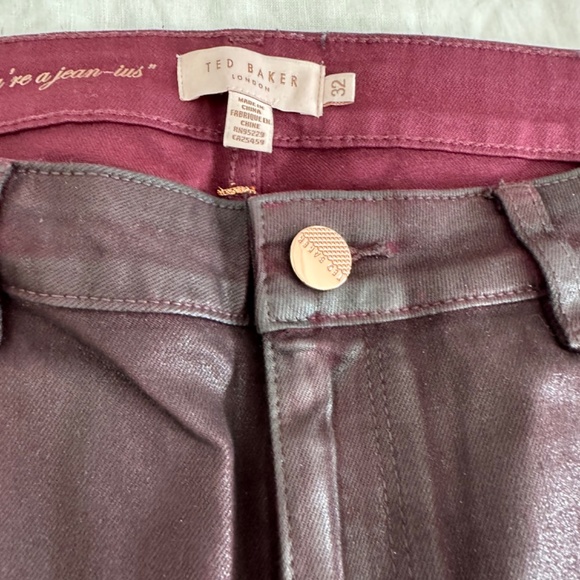 Ted Baker Floral Printed Waxed Denim - Picture 3 of 5